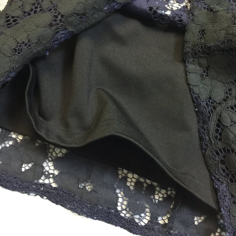New! Stage of Playlord Dress Sz 1 US 6/S Womans Navy Black Lace 3/4 Bell Sleeve - Picture 5 of 14